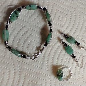 Set of Handmade Wire Wrapped jewelry